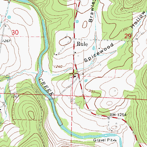 Topographic Map of Rule School (historical), AR
