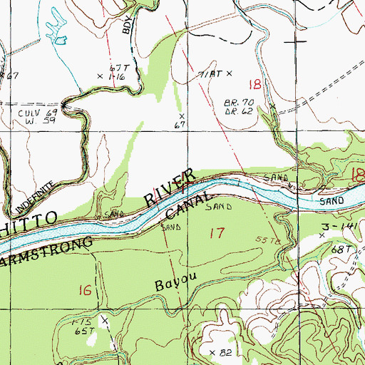 Topographic Map of Armstrong Canal, MS
