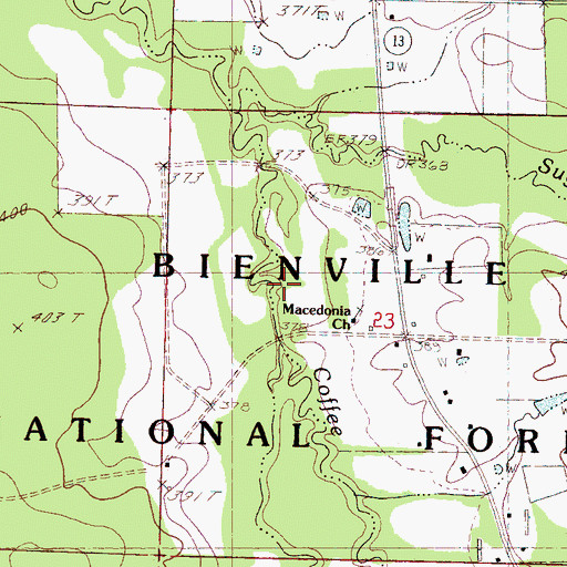 Topographic Map of Armstrong School, MS