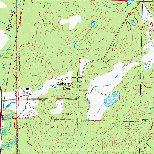 Topographic Map of Asberry Cemetery, MS