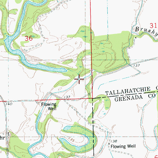 Topographic Map of Ascalmore Creek, MS