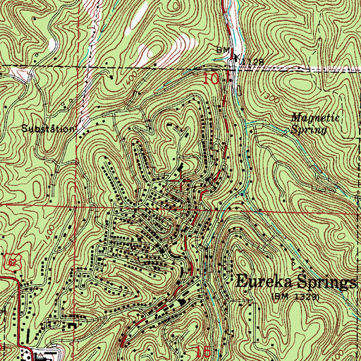 Topographic Map of Saint Elizabeth Catholic Church, AR