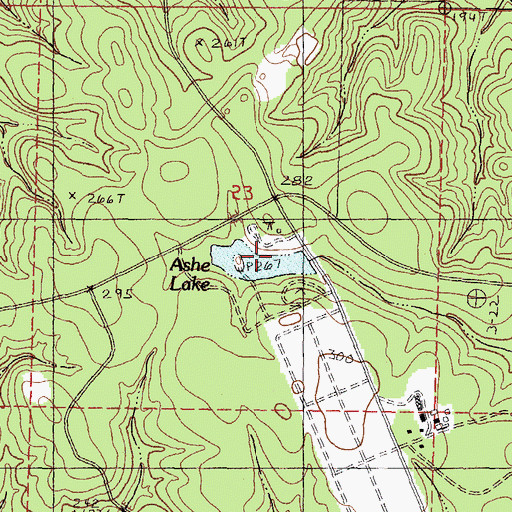 Topographic Map of Ashe Lake, MS