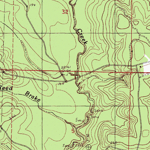 Topographic Map of Ashley Creek, MS