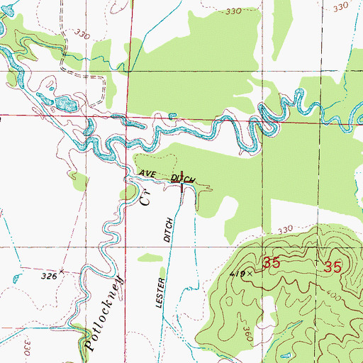 Topographic Map of Ave Ditch, MS