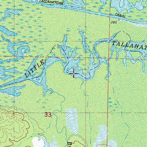 Topographic Map of Bagley Creek, MS