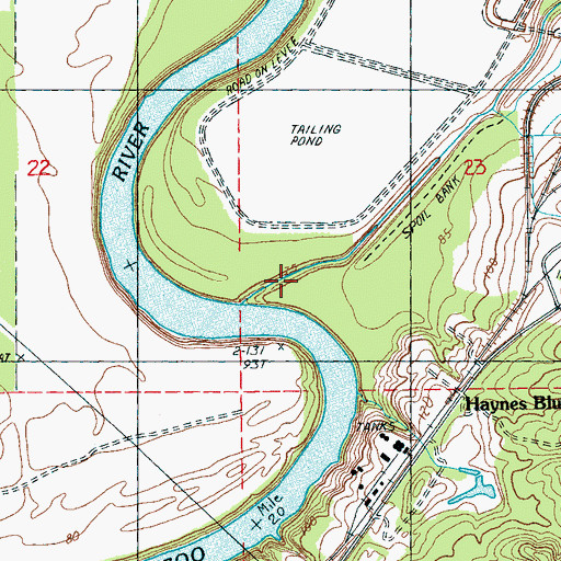 Topographic Map of Ballground Creek, MS