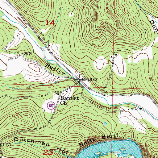 Topographic Map of Walden (historical), AR