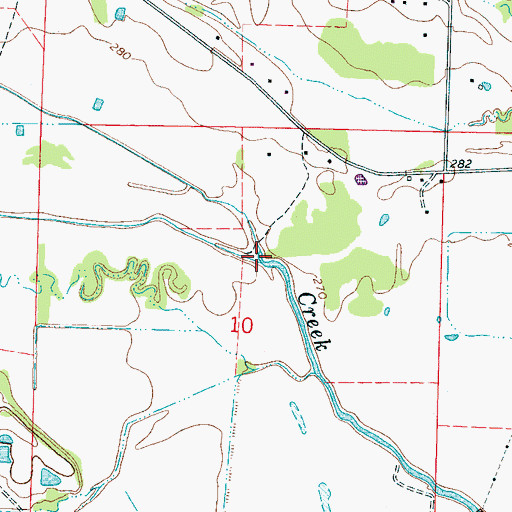 Topographic Map of Balls Branch, MS