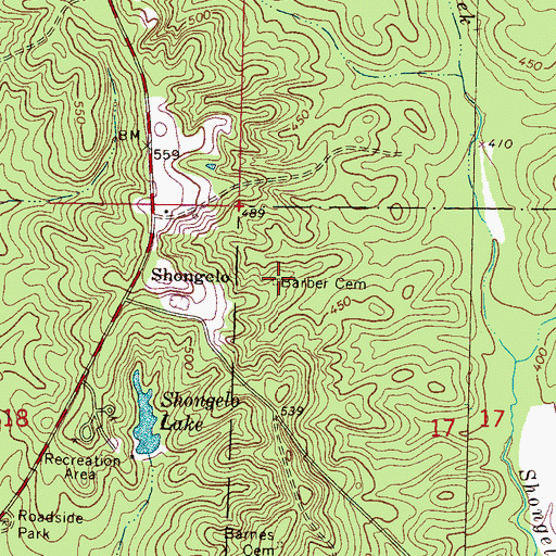 Topographic Map of Barber Cemetery, MS