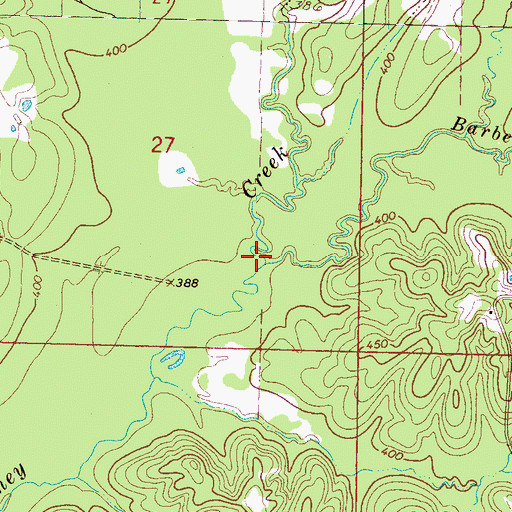 Topographic Map of Barber Creek, MS