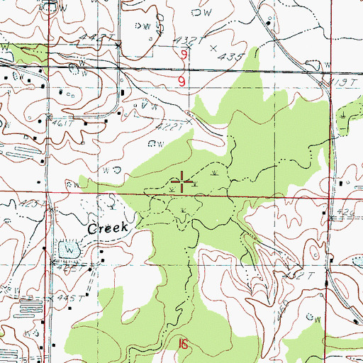 Topographic Map of Barnett Creek, MS