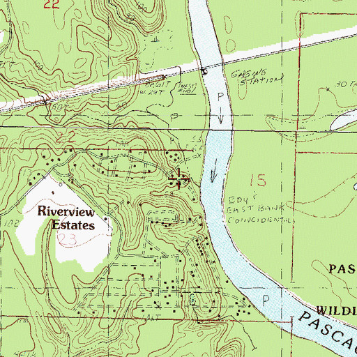 Topographic Map of Bates Creek, MS