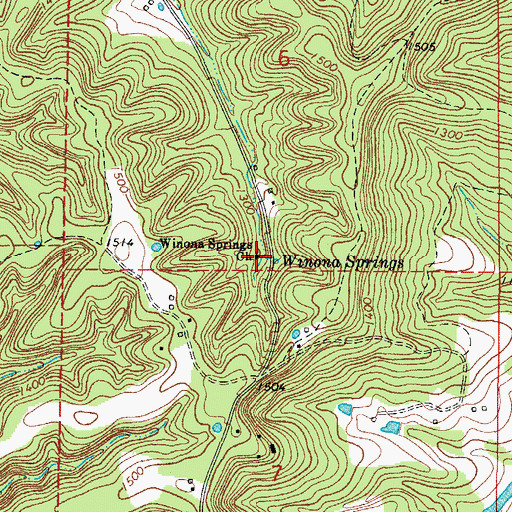 Topographic Map of Winona School (historical), AR