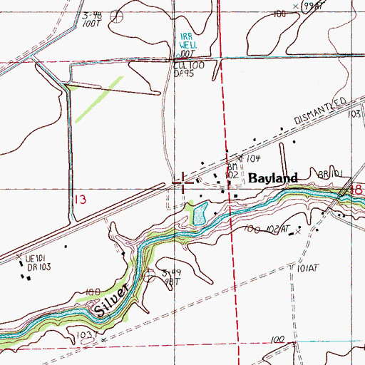 Topographic Map of Bayland, MS