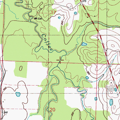 Topographic Map of Beach Creek, MS