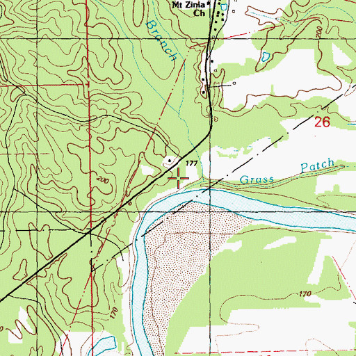 Topographic Map of Bean Branch, MS