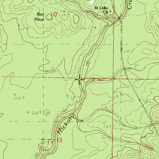 Topographic Map of Beaver Creek, MS