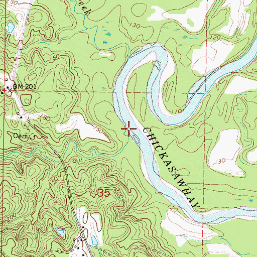 Topographic Map of Beaver Creek, MS
