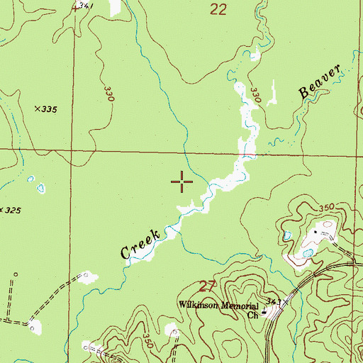 Topographic Map of Beaver Creek, MS