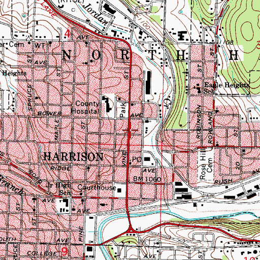 Topographic Map of Agape Family Church, AR