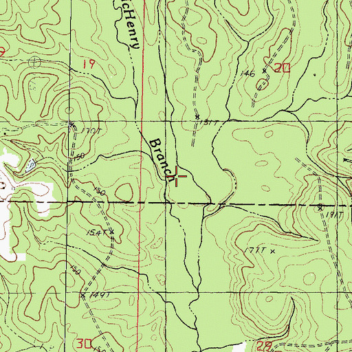Topographic Map of Beaver Dam Creek, MS