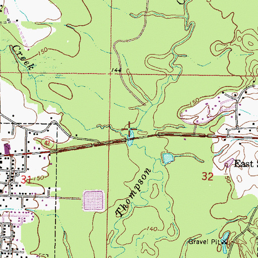 Topographic Map of Beaver Dam Creek, MS