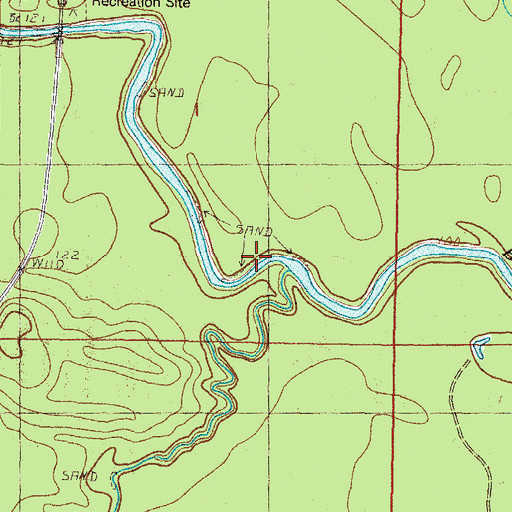 Topographic Map of Beaverdam Creek, MS