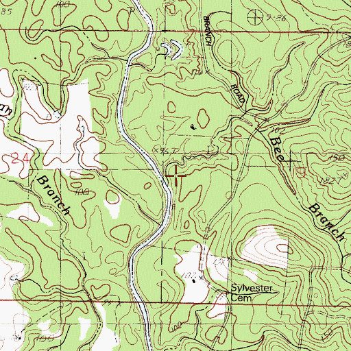 Topographic Map of Bee Branch, MS