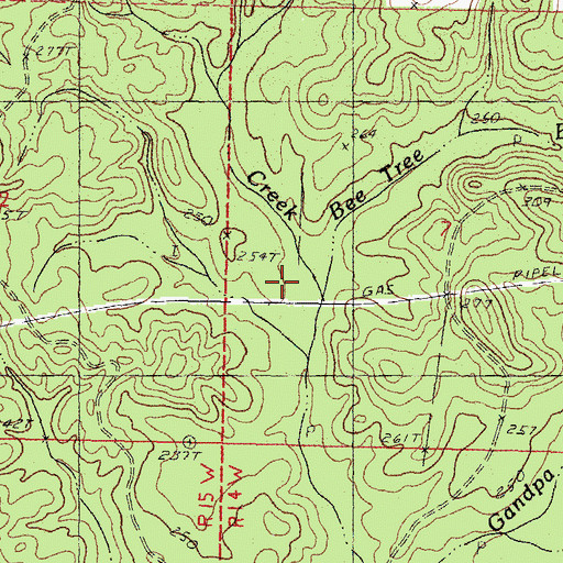 Topographic Map of Bee Tree Brake, MS