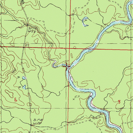 Topographic Map of Bell Creek, MS
