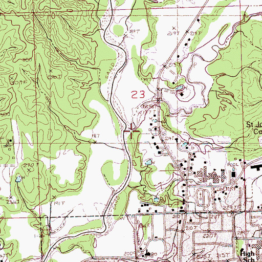 Topographic Map of Bellamy Creek, MS