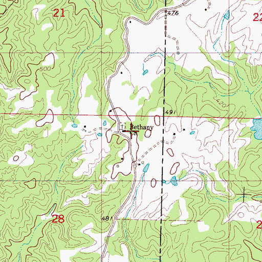 Topographic Map of Bethany Church, MS