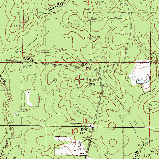 Topographic Map of Bethel Church, MS