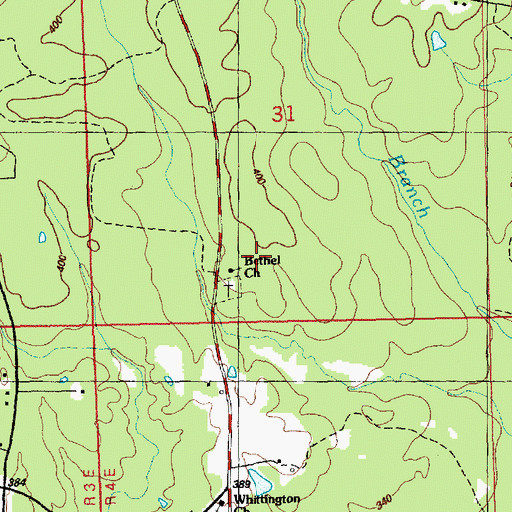 Topographic Map of Bethel Church, MS