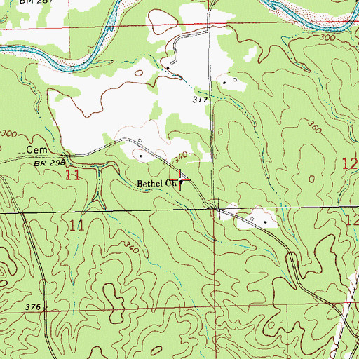 Topographic Map of Bethel Church, MS