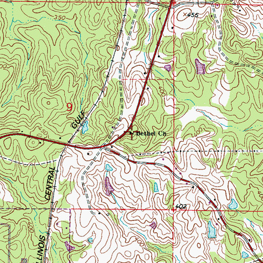 Topographic Map of Bethel Primitive Baptist Church, MS