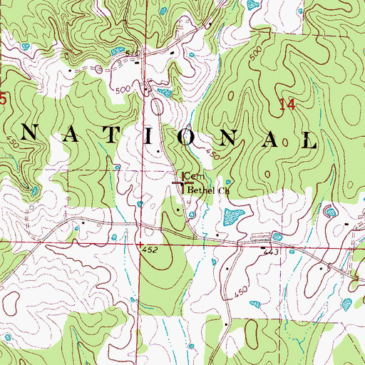Topographic Map of Bethel Church, MS