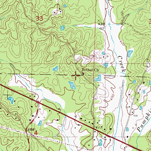 Topographic Map of Bethel Church, MS