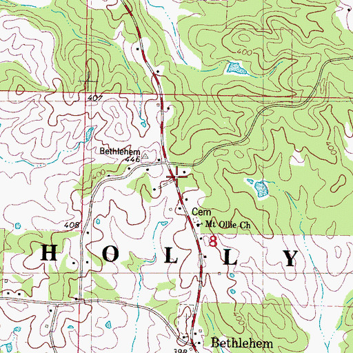 Topographic Map of Bethlehem, MS