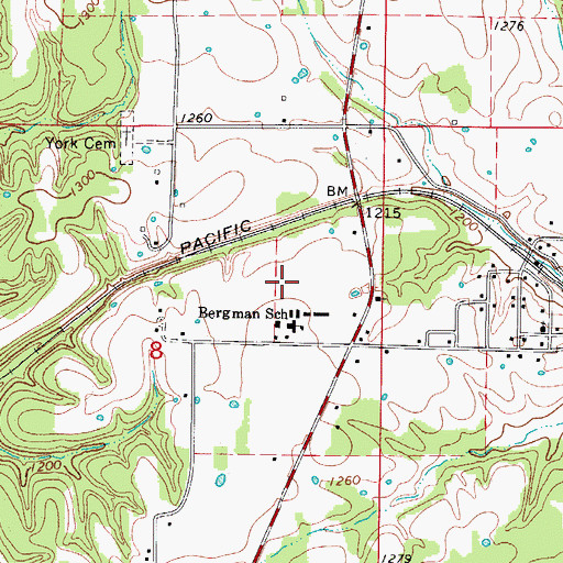 Topographic Map of Bergman Elementary School, AR