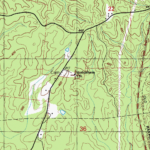 Topographic Map of Bethlehem Church, MS