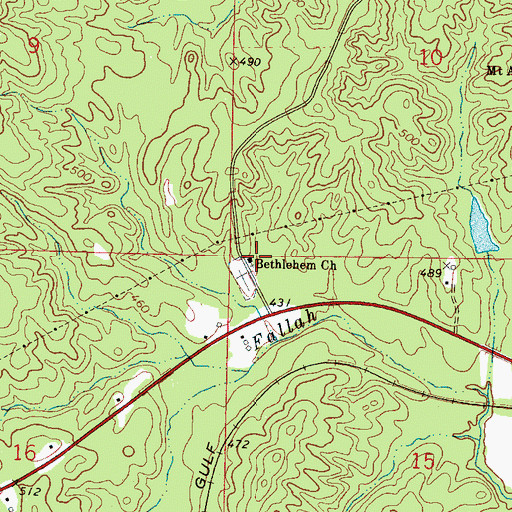 Topographic Map of Bethlehem Church, MS