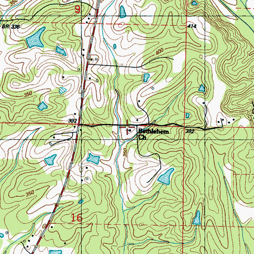 Topographic Map of Bethlehem Missionary Baptist Church, MS