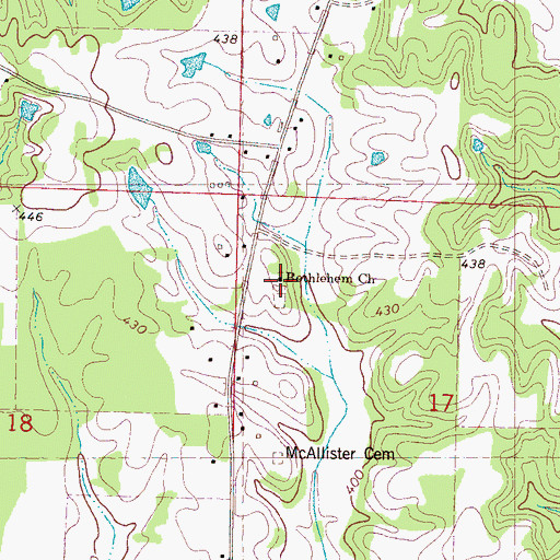 Topographic Map of Bethlehem Church, MS