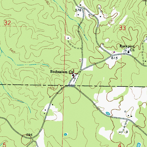 Topographic Map of Bethsalem Church, MS