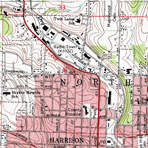 Topographic Map of Bible Baptist Church, AR