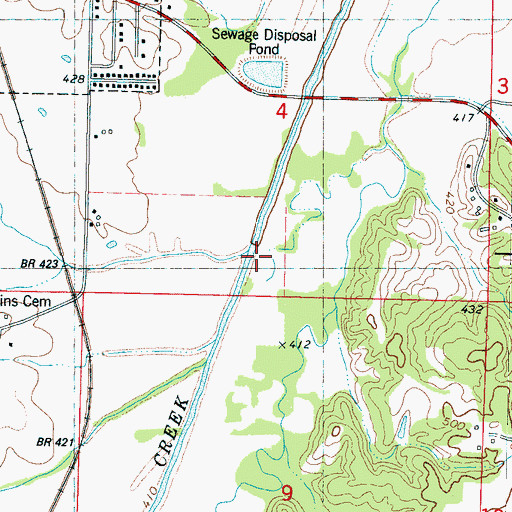 Topographic Map of Big Creek, MS