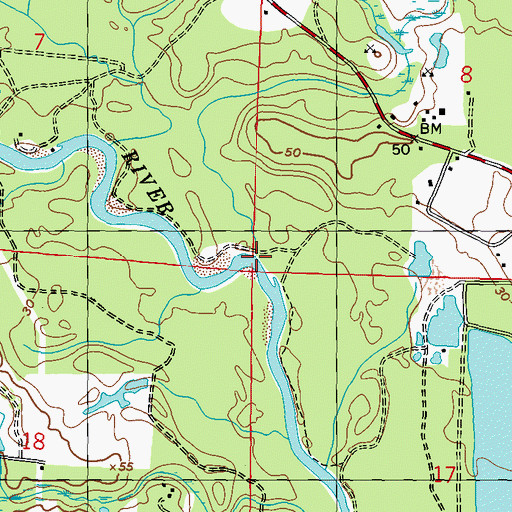 Topographic Map of Big Creek, MS