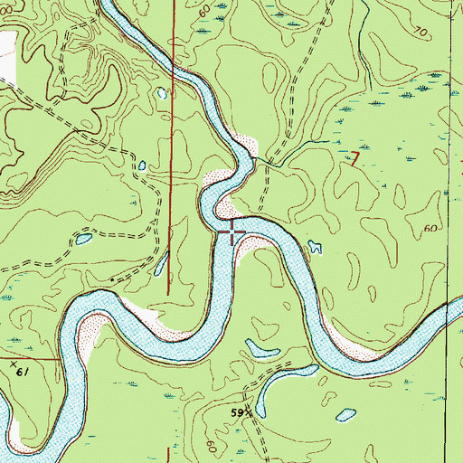 Topographic Map of Big Creek, MS